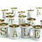 Alphabet Votive Candle Holders White Gold Glass Decor for Events Display